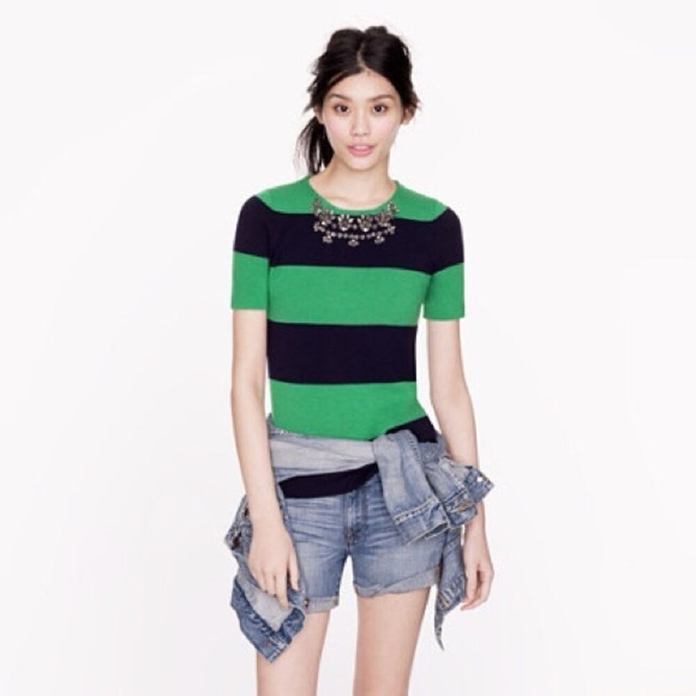 J. Crew Crystal Necklace Sweater XS
